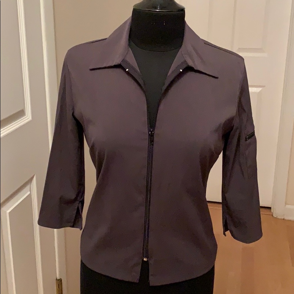 Urban Vibe Zip Up Top - Charcoal Gray